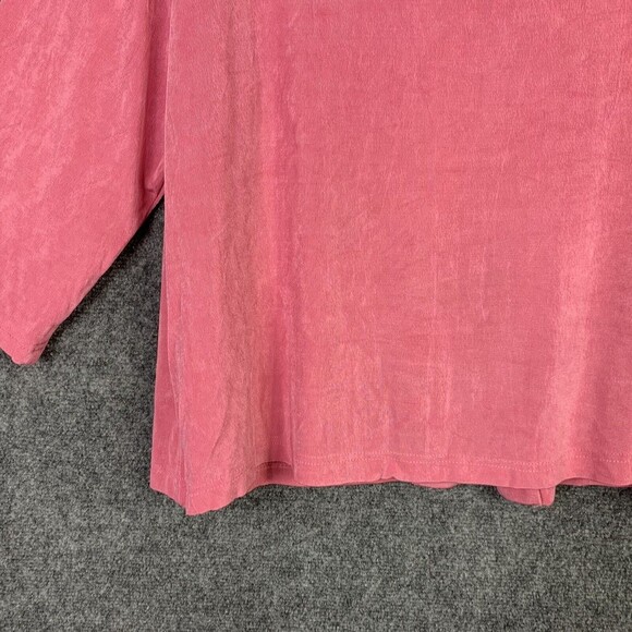 Dress Barn Stretchy Cardigan Woman 20W One Button Pink Shoulder Pads Vintage - Picture 9 of 9